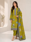 Olive Green Floral Printed 3PC Banadora Linen Suit