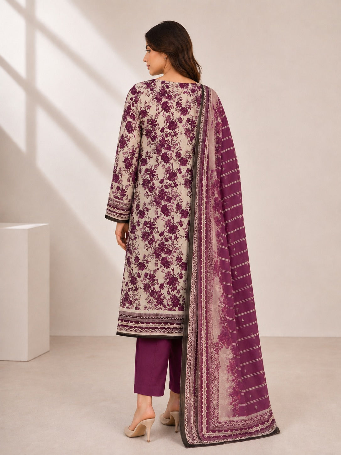 Nishat Bandora Printed Linen 3PC Unstitched Suit