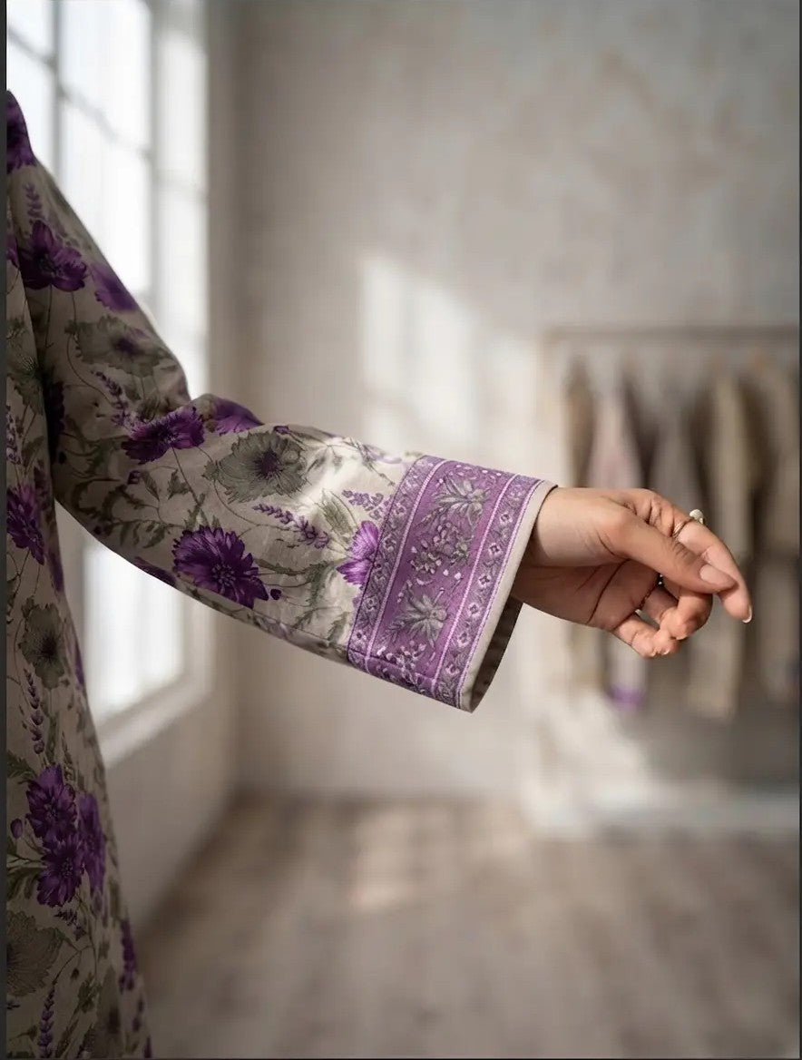 Lavender Grace –   Premium Embroidered Lawn