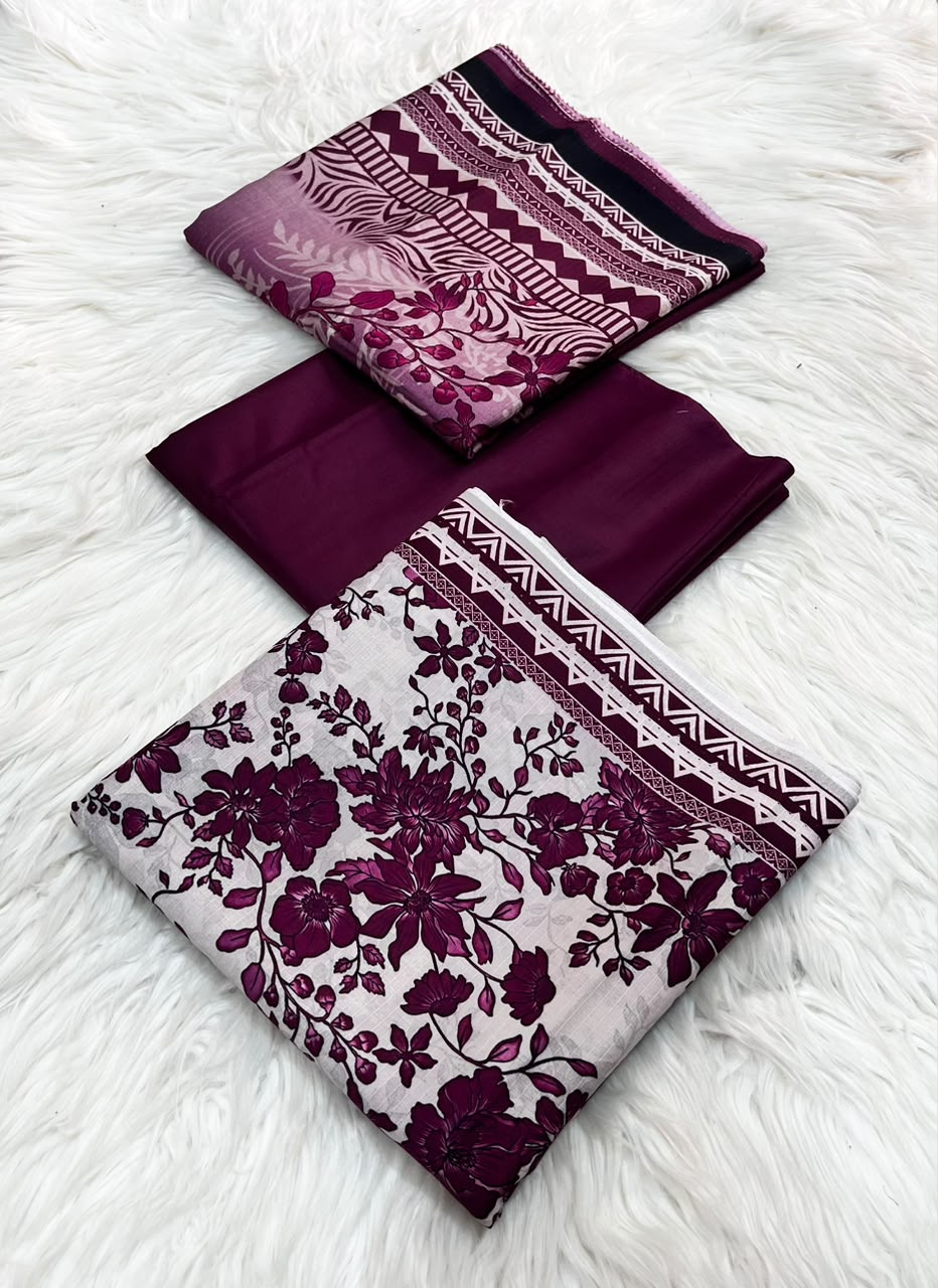 Nishat Bandora Printed Linen 3PC Unstitched Suit