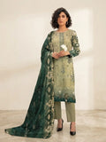 Verdant Heritage – Printed Lawn Dress with Front Embroidery