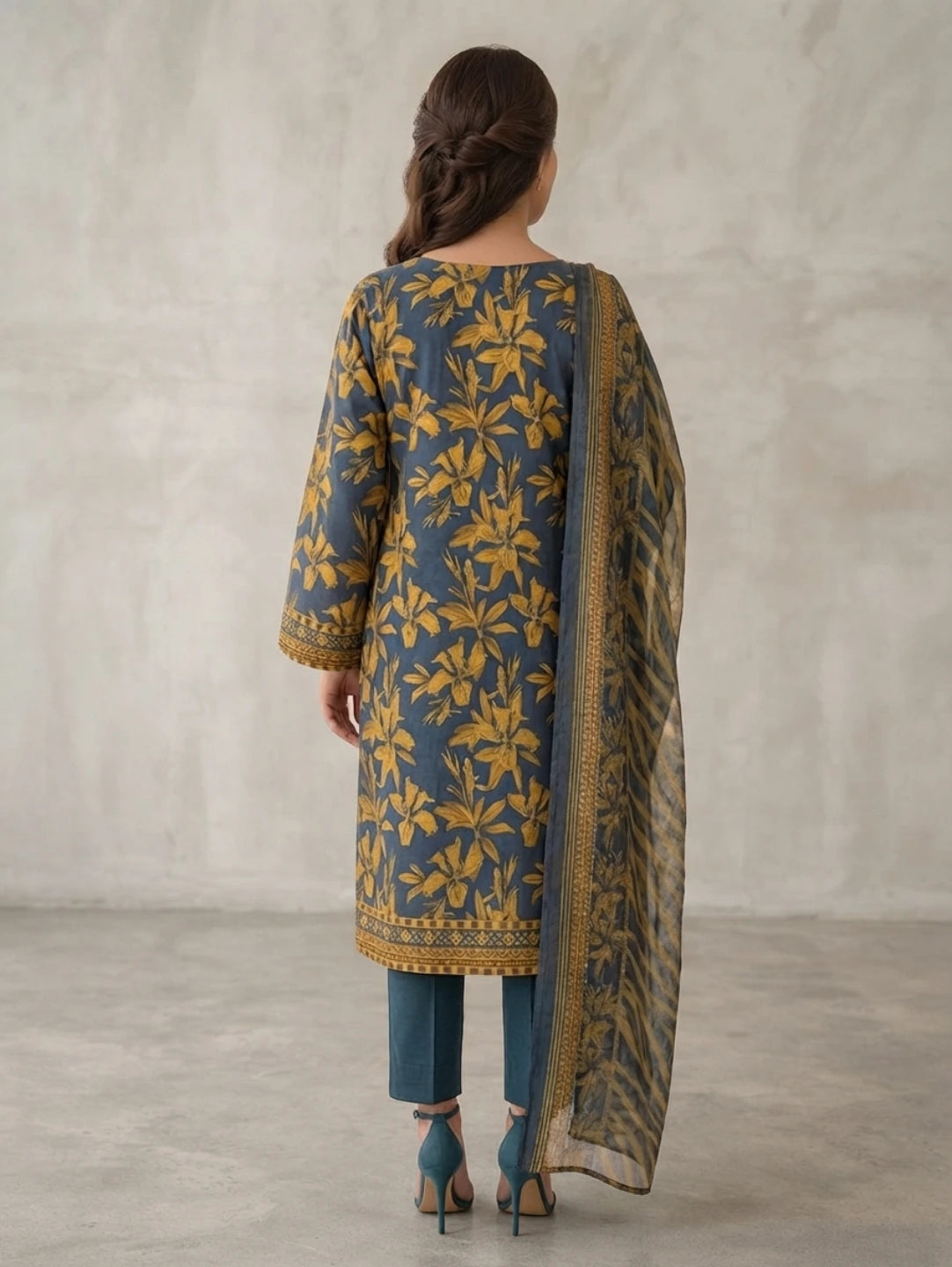 Zareen Olive – Premium Embroidered Lawn