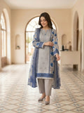 Grey Mist –  Premium Embroidered Lawn
