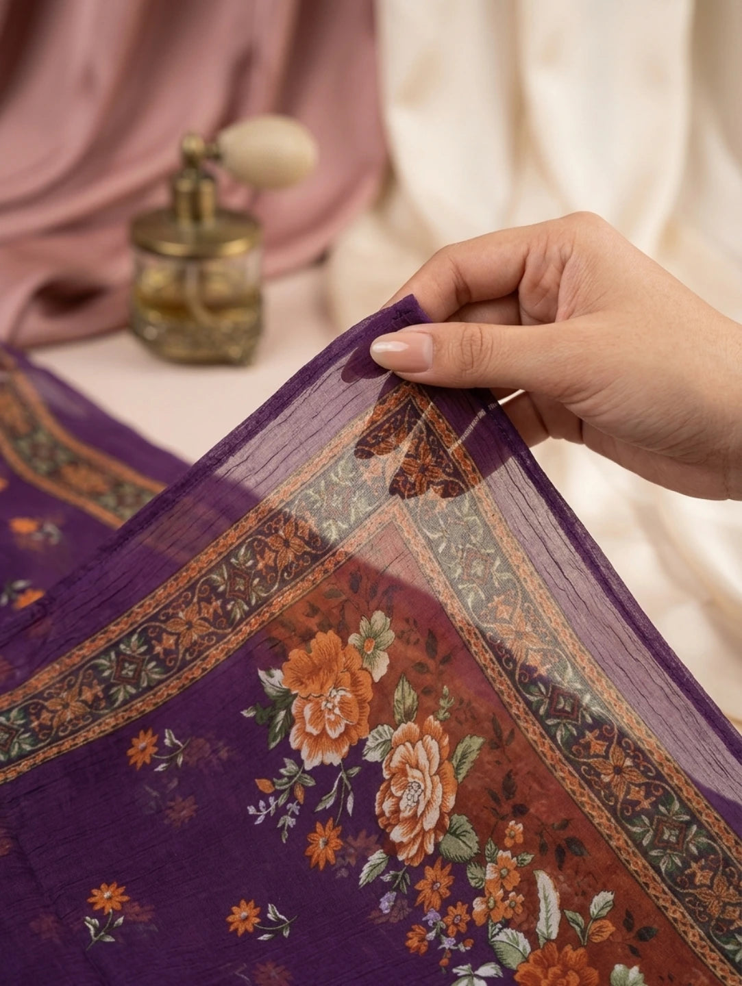 Purple Blossom –   Premium Embroidered Lawn