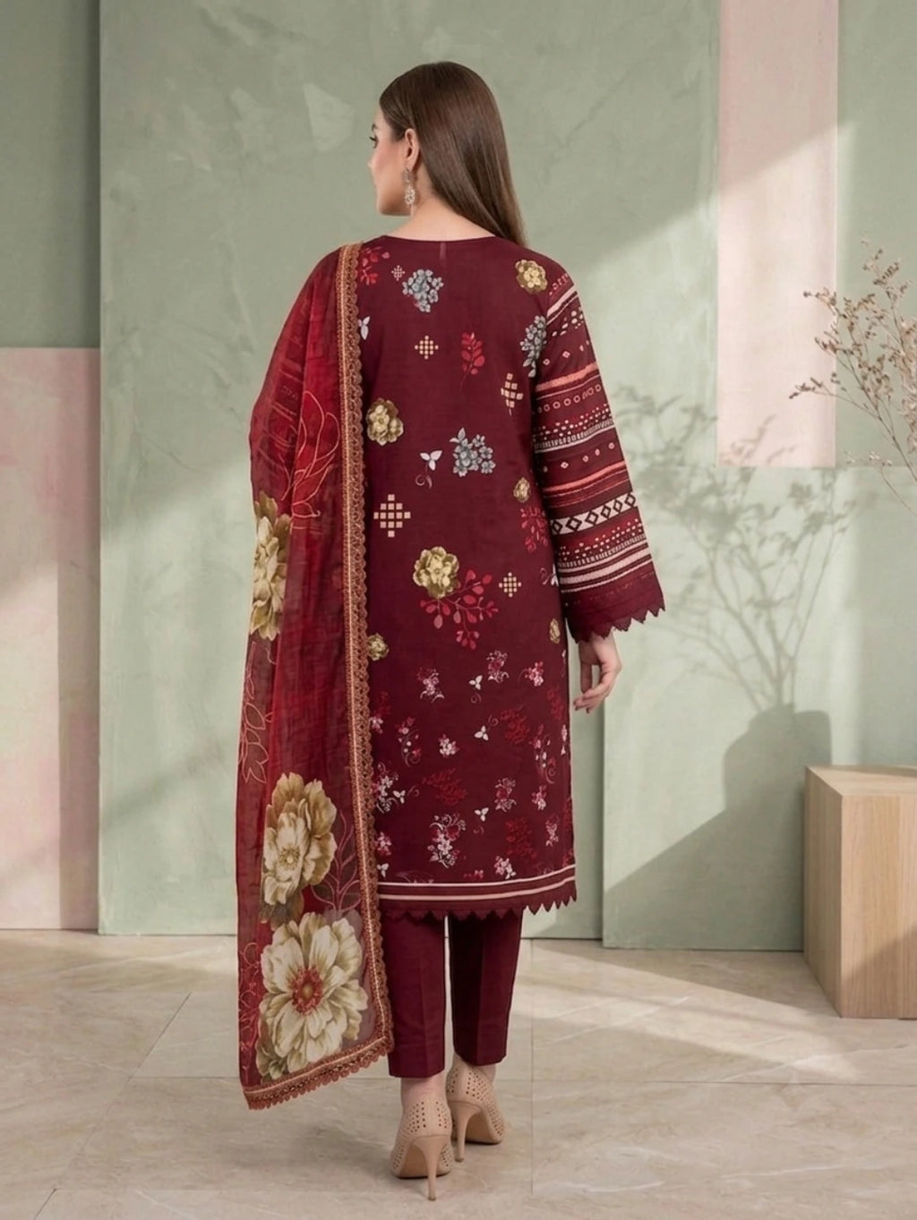 Rustic Rose –  Banadora Embroidered Lawn